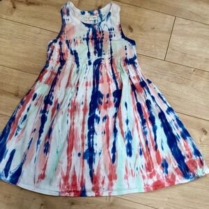 Tucker + Tate Red and Blue Tie-Dye Kids Dress